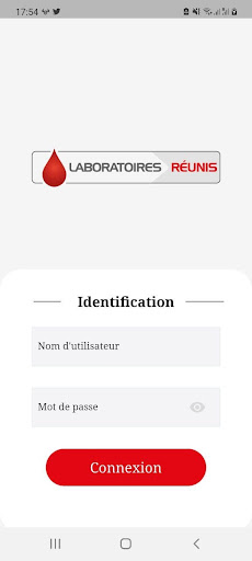 Android application Infirmière Lab Réunis Belgique screenshort