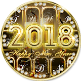 Happy New Year 2018 keyboard icon