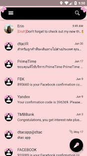 SMS Messages Bow Pink Pastel Theme 320 APK screenshots 3