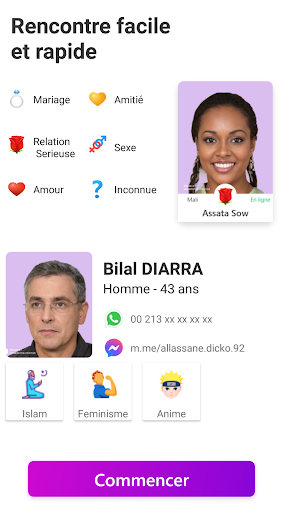 Android application Rencontre Afrique screenshort