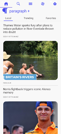 Android application Paragraph News + screenshort