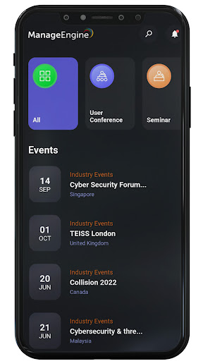 ManageEngine Events Screen 2