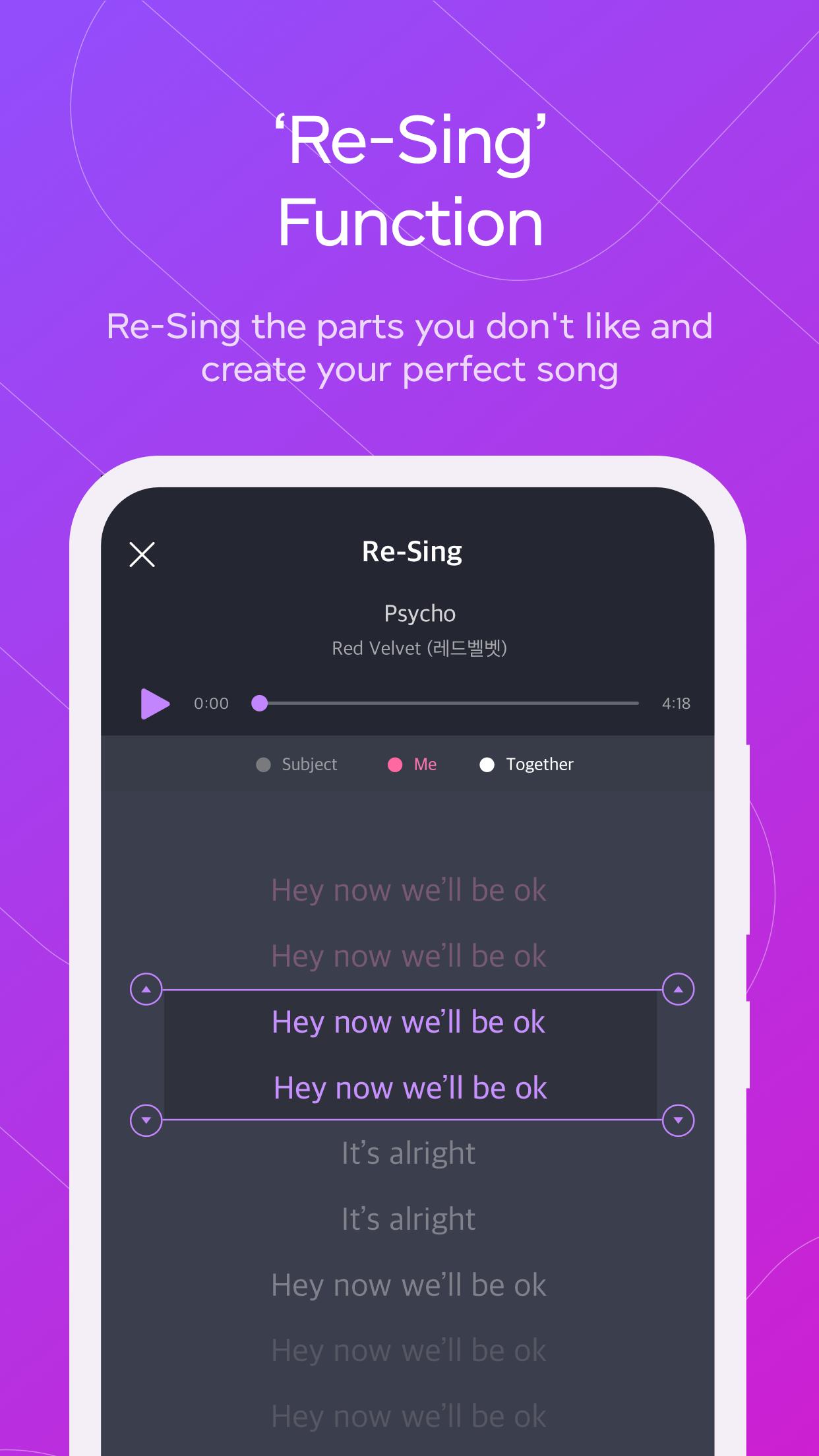 Android application Smart Karaoke: everysing Sing! screenshort