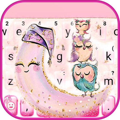 Cute Smile Owl Keyboard Theme  Icon
