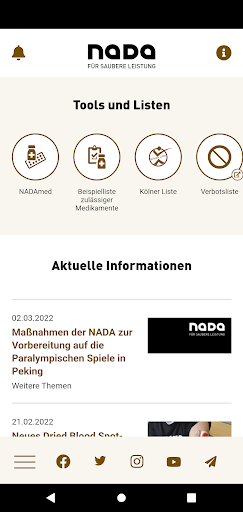 Android application NADA2go screenshort
