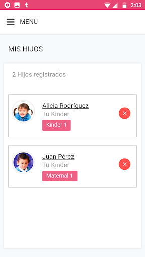 Screenshot of Aldea: Administra tu kinder