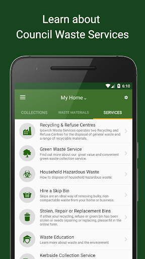 Ipswich Bin App Screen 3