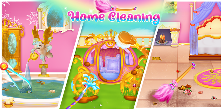 Girls royal home cleanup game