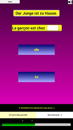 Android application Französische Grammatiklücken G screenshort