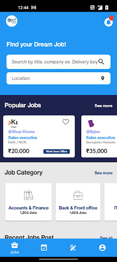 Oye Jobs Screen 2