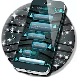 Turquoise Grey Metal SMS Theme icon