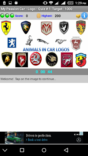 Android application Car Logo Quiz screenshort