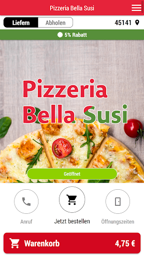 Android application Pizzeria Bella Susi screenshort