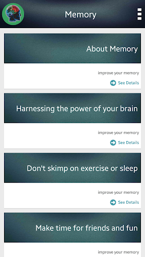 Android application Improve Your Memory screenshort