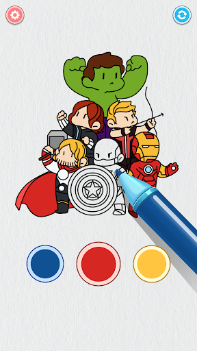Android application Coloring Paint: ASMR Superhero screenshort