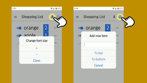 Shopping List - Big Font Screen 2