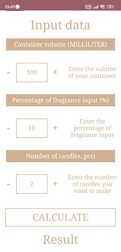 Candle Calculator Screen 3