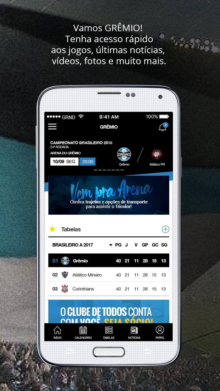 Android application Grêmio FBPA Oficial screenshort