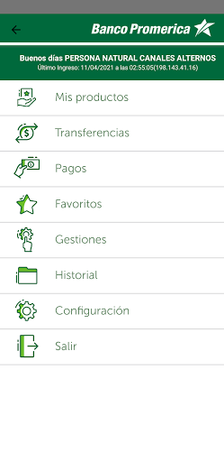 Banco Promerica Móvil Screenshot