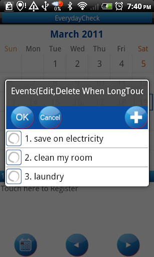 Everyday Check (TODO) Screen 3
