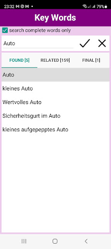 Android application Stockfoto Schlagwort Tool screenshort