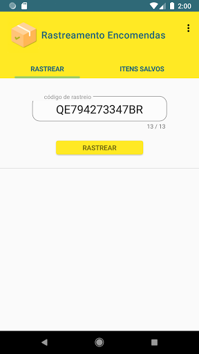 Android application Rastreamento - Encomendas screenshort