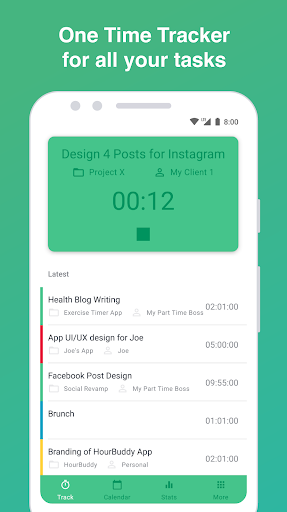 Android application Hour Buddy: Work Time Tracking screenshort