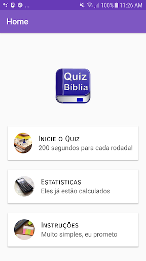 Android application Quiz da Bíblia Sagrada screenshort