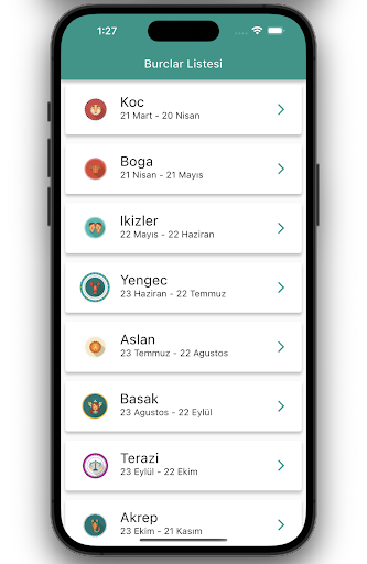 Android application Horoscope screenshort