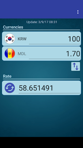 Android application S Korea Won x Moldovan Leu screenshort