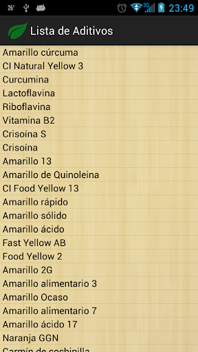 Diccionario de Aditivos Screen 2