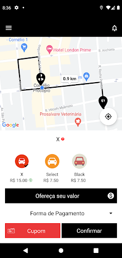 Android application OESTE CAR PASSAGEIRO screenshort
