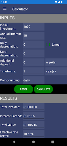 Compound Interest Calculator Screen 2