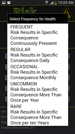 Risk Matrix Screen 3