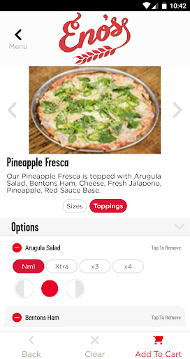 Screenshot of Eno’s Pizza Tavern