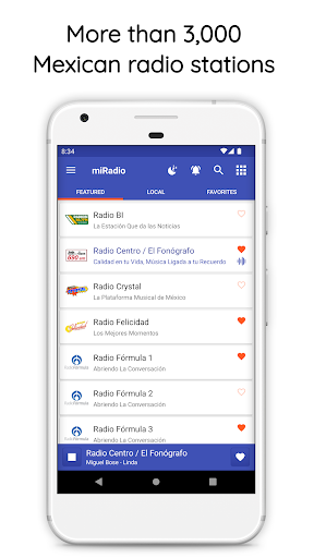 Android application miRadio: FM Radio Mexico screenshort
