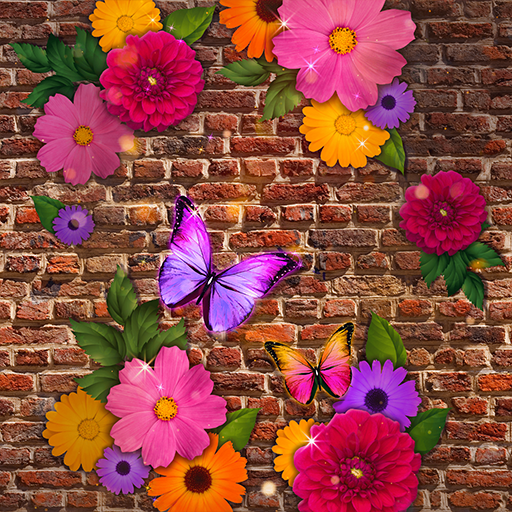 Flowers on the Brick-Wallpaper logo