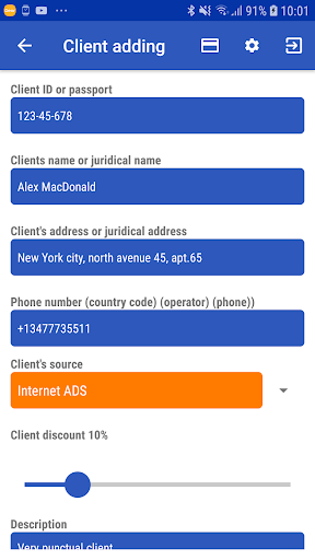 Android application Rental Accounting (business) screenshort
