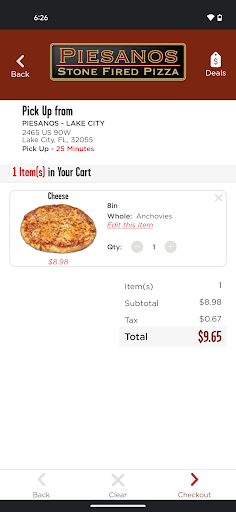 Screenshot of Piesano’s