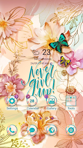 Android application Gold Flowers - Wallpaper screenshort