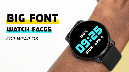 Big Font Watchface for Wear OS
