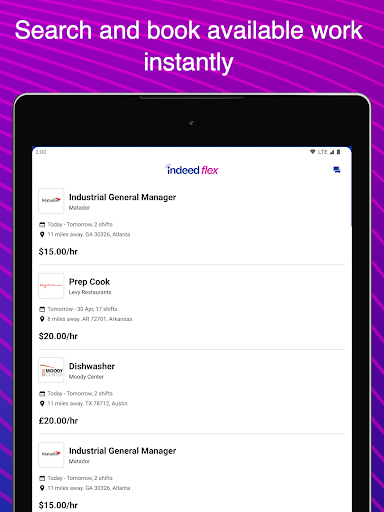 Screenshot of Indeed Flex