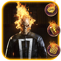 Skull, Fire, Rider3D иконки тем фоновых HD