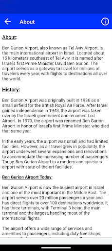 Ben Gurion Flights Screen 3