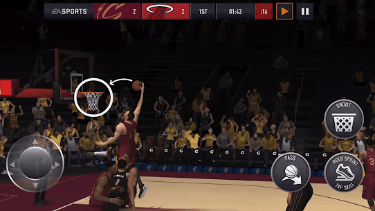 NBA LIVE Mobil Basketbol MOD APK (Aptal Düşman, Mega Atış, Menü) 4