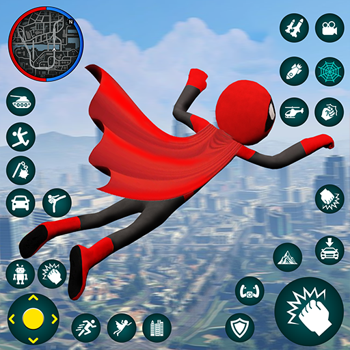 Spider Hero fighter stickman logo