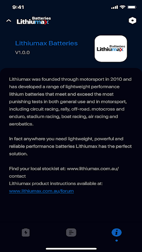 Android application Lithiumax Batteries screenshort