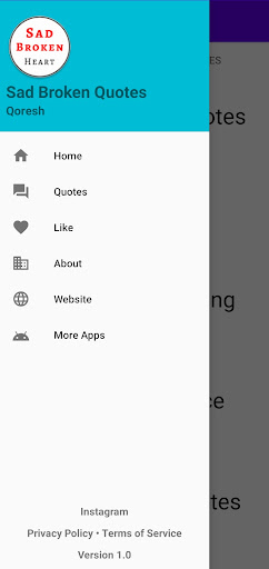 Android application Sad Broken Heart Quotes screenshort