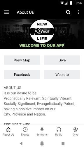 Android application Rhema New Life Church screenshort