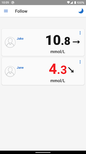 Android application Dexcom Follow mmol/L DXCM2 screenshort